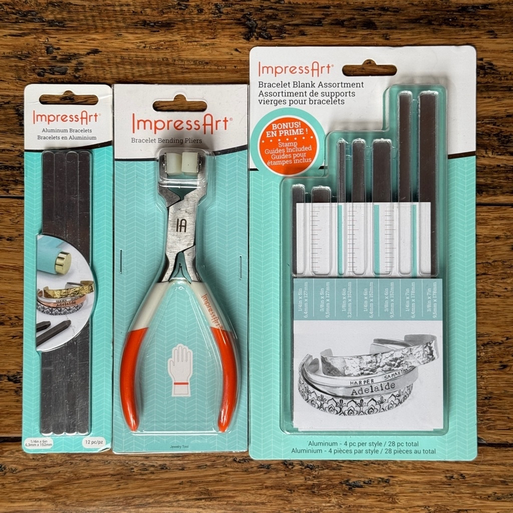 ImpressArt Bracelet Bending Pliers, Aluminum Blanks Variety & Stamping Guide NWT